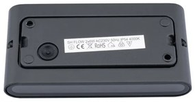 LED Kültéri fali lámpa FLOW 2xLED/6W/230V IP54 fekete