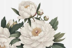 Flizelin tapéta Prémium fehér peonie falikép 104x70 ragasztó