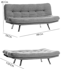 BINA kétszemélyes kinyitható kanapé – világosszürke