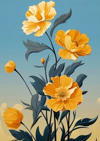 Poszter 29,7x42cm Arany Virágos Hajnal