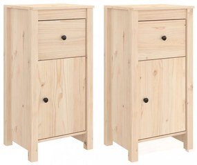 vidaXL 2 db tömör fenyőfa tálalószekrény 40 x 35 x 80 cm