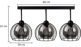 Felületre szerelhető csillár SOLO BLACK 3xE27/60W/230V