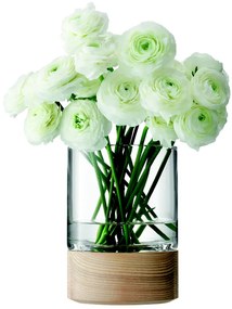 LSA International LSA Lotta üvegváza kőrissel, 18cm, kézzel készített