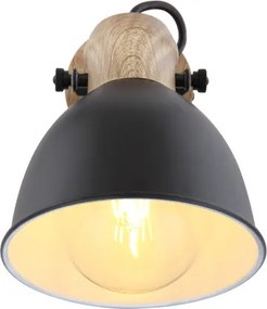 Globo 54018-1S Spotlámpa fém, fekete barna fa mintázatú dekorral. SZxM:150x185, AL:185, fényforrás nélkül 1xE27 40W 230V