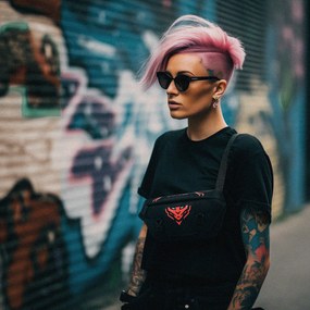 Diablo Bum Bag nagyméretű övtáska: fekete