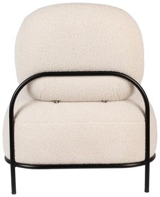 Krémszínű buklé fotel Polly – White Label