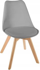 Kárpitozott fa szék, szürke ökobőr