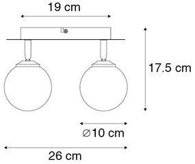 Spotlámpa arany 2-lámpás állítható füstüveggel - Athén