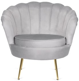 Elegáns Fotel Lábtartóval Szürke Bársony Kárpittal. GRAND