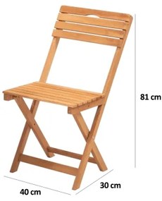 Balkon szett párnákkal, bükk fa