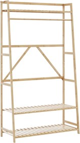 vidaXL bambusz ruhaállvány polcokkal 110x40x180 cm