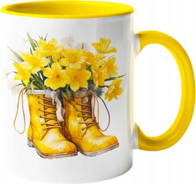 Kertész Bögre Virágok Akvarell Ajándék 330ml +csomag