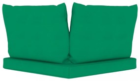 3 db zöld szövet raklapkanapé-párna