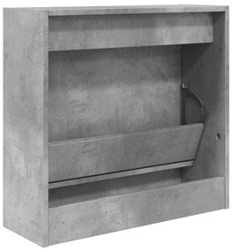 betonszürke szerelt fa cipőszekrény 60 x 21 x 57 cm
