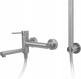 Kádtöltő csaptelep falra szerelhető Lugo CMZ7541BSL zuhanyszettel Acél brush
