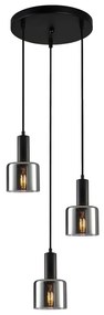 ITALUX PND-65342-3A-BK+SG - Csillár zsinóron SANTIA 3xE27/40W/230V fekete