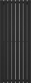 Dekorációs radiátor függőleges dupla 1600x624 fekete alsó középső
