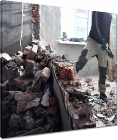 Vászonkép 50x50 Téglafalak bontása