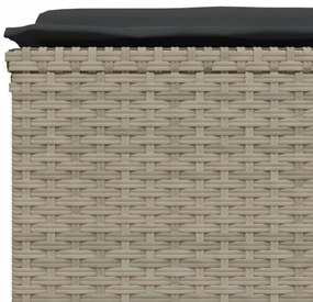 4 db világosszürke polyrattan kerti szék párnákkal