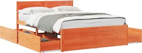 vidaXL viaszbarna tömör fenyőfa ágy matrac nélkül 120 x 190 cm