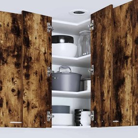 Függő szekrény Riga Füstölt tölgy és fehér 57 x 57 x 80 cm