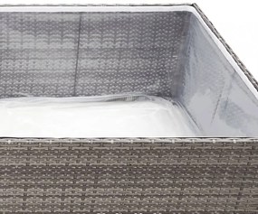 szürke polyrattan kerti ültetőláda 80 x 80 x 40 cm