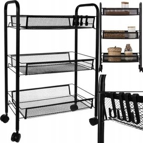 Mobil Könyvespolc Gurulós Asztal Polcok Fürdőszoba Nappali Iroda Fekete Babakocsi