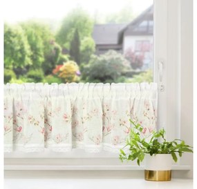 Amelia vitrázs függöny Fehér/rózsaszín 30x150 cm