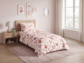 Flanel ágynemű AMORIA HEARTS mintás Ágyneműhuzat mérete: 2 db 70 x 90 cm | 200 x 220 cm