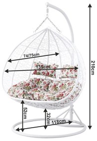 Függőfotel 135x115x210cm fehér Babilon-XXL-White