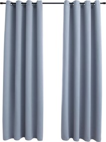 vidaXL 2 db szürke sötétítőfüggöny fémgyűrűkkel 140 x 175 cm