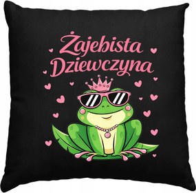 Békás Lány párna Ajándék Lányoknak Nőknek Fekete