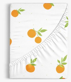 Goldea pamut körgumis lepedő - narancsok 80 x 160 cm