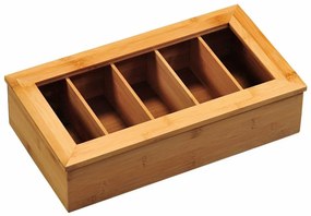 Kesper 58900 Bambusz tea tároló, 5 rekesz, 36 x 20x 9 cm