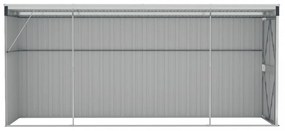 antracitszürke acél falhoz erősíthető fészer 118 x 382 x 178 cm