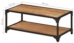 tömör akácfa dohányzóasztal 90 x 45 x 35 cm
