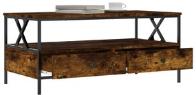 Füstös tölgy színű szerelt fa dohányzóasztal 100 x 51 x 45 cm