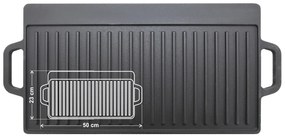 Cattara 13064 Grillező tányér fogantyúvalÖntöttvas, 50 x 23 cm