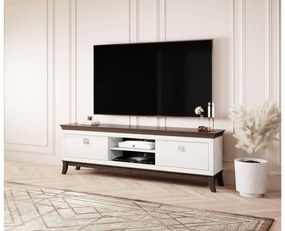 TV asztal/szekrény Tyrion Typ 40 (fényes fehér + csokoládé). 1108290