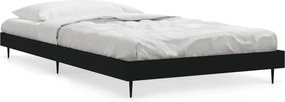 vidaXL fekete szerelt fa ágykeret 90 x 200 cm