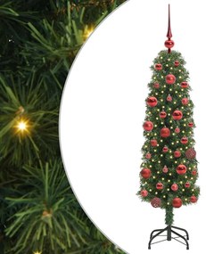 Mű karácsonyfa 150 LED-del Zöld 150 cm PVC, acél és műanyag