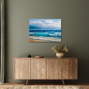 Kép - tengeri hullámok (üvegen) (70x50 cm)