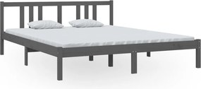 vidaXL szürke tömör fa ágykeret 160 x 200 cm