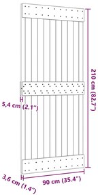 NARVIK tömör fenyőfa ajtó 90 x 210 cm