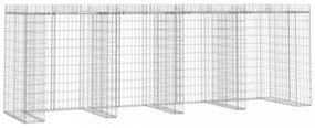horganyzott vas gabionkosár szemeteskukához 350 x 91 x 120 cm