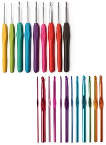 Horgoló készlet színes fonalakkal, kiegészítőkkel ajándék válltáskában