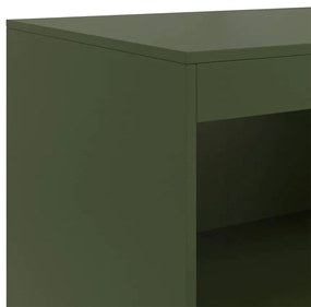 olívazöld acél tálalószekrény 67 x 39 x 107 cm
