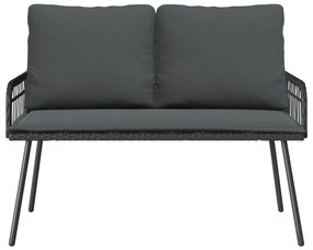 Kerti Pad Fekete 114x64x78 cm Polirattan