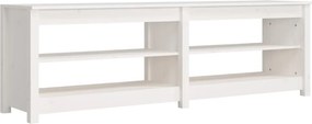 vidaXL fehér tömör fenyőfa cipőtároló pad 160x36,5x50 cm
