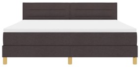 Box Spring Ágy Matraccal &amp; LED Sötétbarna 180x200 cm Szövet